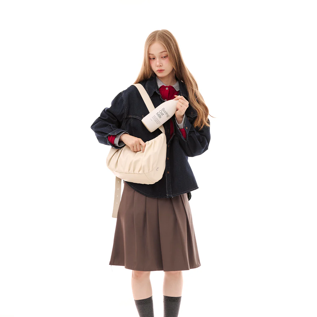 Leather Croissant Sling (Cream) - Image 6