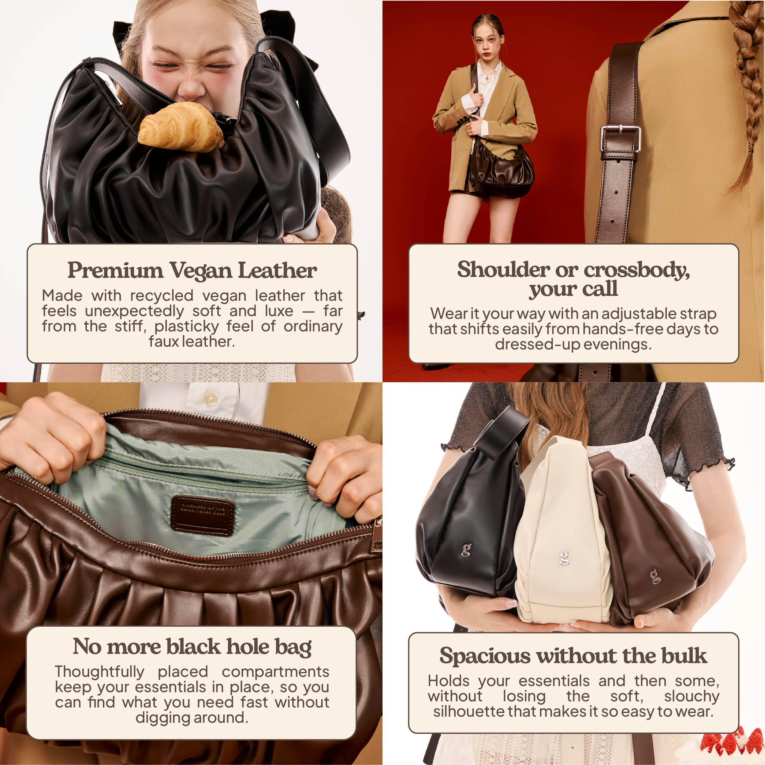 Leather Croissant Sling (Espresso) - Image 3